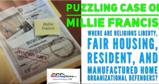 PuzzlingCaseMillieFrancisWhereAreReligiousLibertyFairHousingResidentManufacturedHomeOrganizationalDefendersManufacturedHomeLivingNews