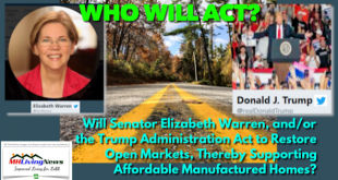 SenatorElizabethWarrenPOTUSDonaldJTrumpAdminAntitrustOpenMarketsSupportAffordableManufacturedHomes