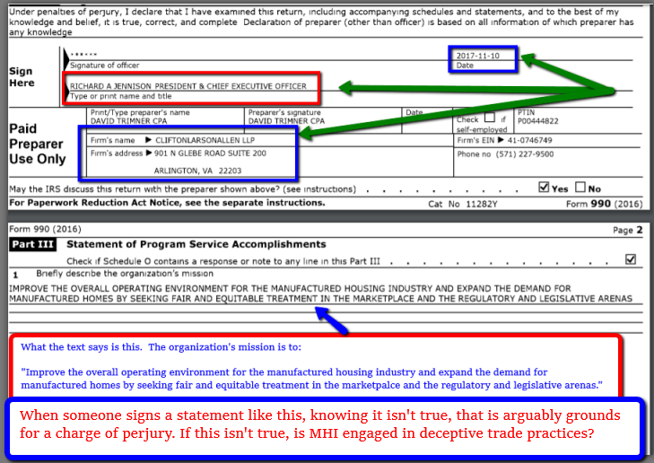 RichardDickJennisonManufacturedHousingInstitutePresident2019-05-19_1922MHIRSForm990PerjuryMissionStatementLivingNews