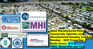 GiantManufacturedHomeCommunityOperatorManufacturedHousingInstituteMemberRHPPropertiesBacksDownHUDFHFANonprofitsYouManufacturedHomeLivingNews