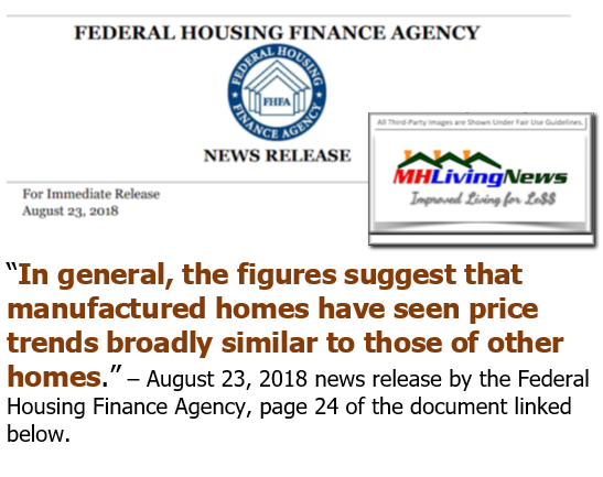 FederalHousingFinanceAgencyFHFALogoQuoteOnManufacturedHomesAppreciateSimilarRateConventionalHousingManufacturedHomeLivingNews