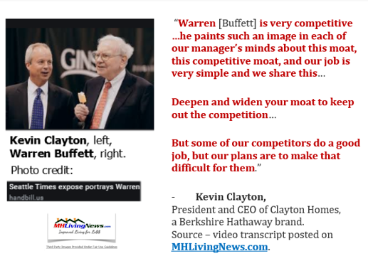 WarrenBuffettKevinClaytonPhotoQuoteWarrenBuffettVeryCompetitivePaintspictureMoatDeepenWidenMoatMakeItHardOnCompetititorsManufacturedHomeLivingNews