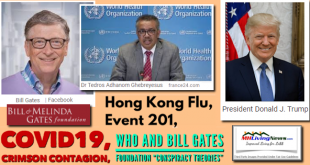 HongKongFluEvent201COVID19CrimsonContagionWorldHealthOrgWHOlogoBillGatesFoundationPhotoConspiracyTheoriesManufacturedHomeLivingNews