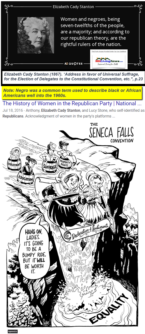 SenacaFallsConventionElizabethCadyStantonRepublicansWomensSufferageVotingRightsBlacksNegrosCivilRightsMHLivingNewsInfographicCartoonquotes