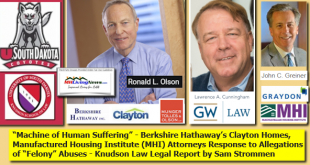 MachineHumanSufferingBerkshireClaytonLOGOManufacturedHousingInstRonOlsonLawrenceCunninghamJohnGreinerResponseMTOGWUGraydonLawLogosAllegationsFelonyAbusesKnudsonLawReportStrommen