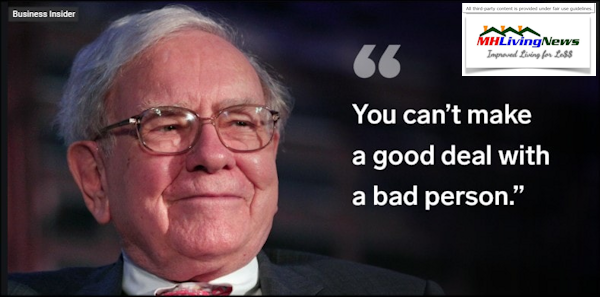 WarrenBuffettPhotoQuoteYOUcanNOTmakeAgoodDealwithAbadPersonMHLivingNewsLogo