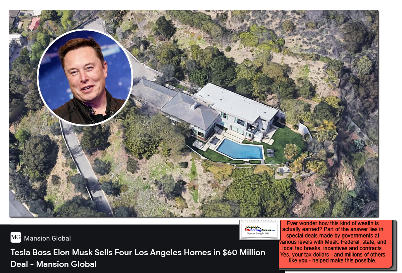 ElonMuskMansionGlobalArialPhotoManufacturedHomeLivingNewsReport