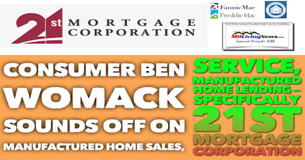 21stMortgageCorporationLogoConsumerBenWomackSoundsOffManufacturedHomeSalesServiceManufacturedHomeLoans21stMortgageCorpLendingMHLivingNews6