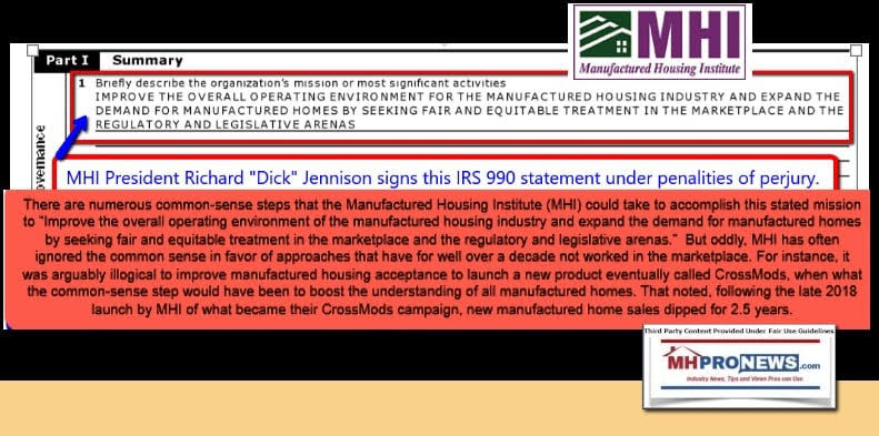 IRS-Form990ManufacturedHousingInstituteLogoDescriptionOfMissionActivitesMHProNewsFactCheck