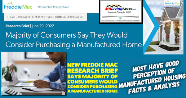 NewFreddieMacResearchBriefSaysMajorityOfConsumersWouldConsiderPurchasingManufacturedHomeMostHaveGoodPerceptionManufacturedHousingMHLivingNews