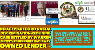 DOJ-CFPBracialBiasRedliningCaseSettledWarrenBuffettBerkshireHathawayOwnedLenderClaytonHomesTheirAffiliatedLendingNamedSeattleTimesConventionalManufacturedHousingClaimsMHLivingNews