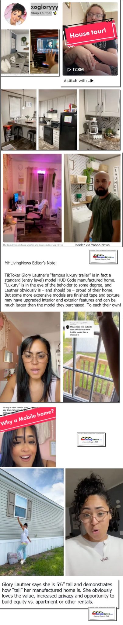 GloryLauntnerMobileHomeTrailerHouseManufacturedHomePhotoCollageFromHerTikTokVideosManufacturedHomeLivingNews