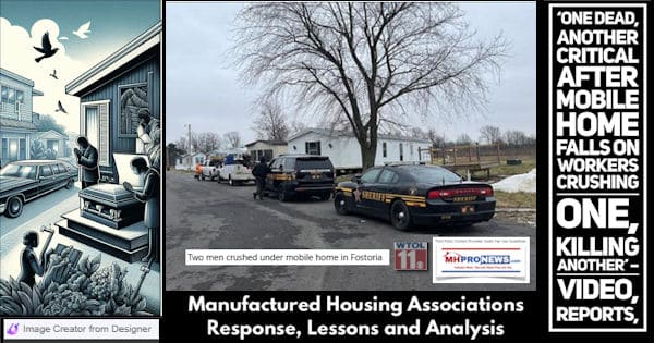 OneDeadAnotherCriticalAfterMobileHomeFallsOnWorkersCrushingOneKillingAnotherVideoReports,ManufacturedHousingAssociationsResponseLessonsAnalysisMHProNewsMHLivingNews