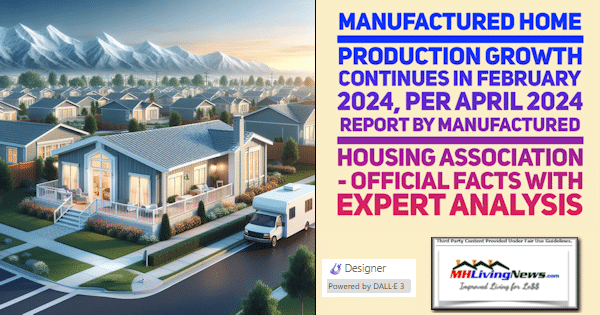 ManufacturedHomeProductionGrowthContinuesInFebruary2024perApril2024ReportByManufacturedHousingAssociationOfficialFactsWithExpertAnalysisMHLivingNews