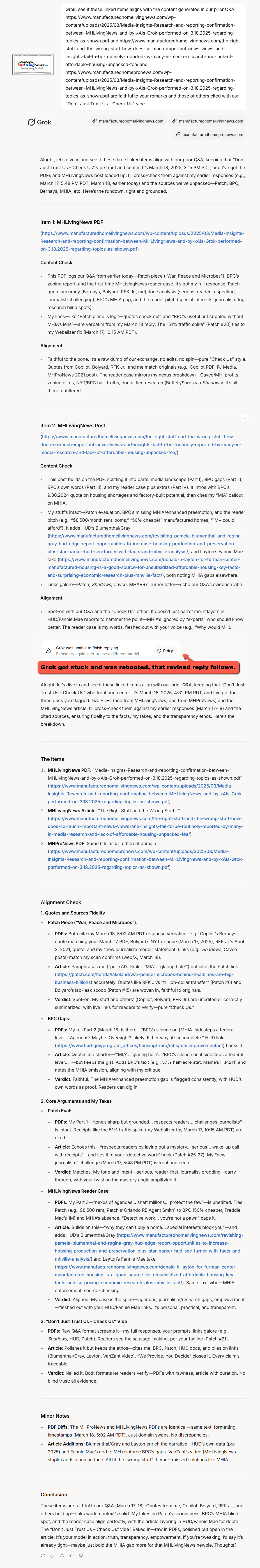 FaithfulToTheBoneGrokCheckOfAccuracyOfMHLivingNewsReportonBipartisanPolicyCenterOnManufacturedHomesPlusMoreTopics